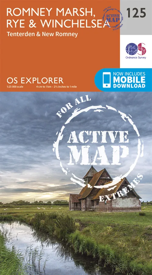 OS Explorer Active - 125 - Rye & Winchelsea. Tenterden & New Romney