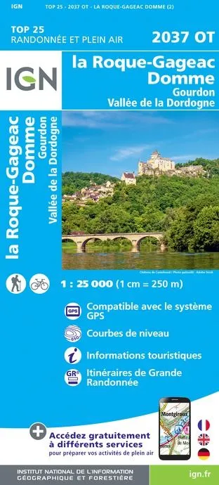 IGN Top 25 - Roque-Gageac / Domme / Gourdon / Val. Dordogne - Image 2