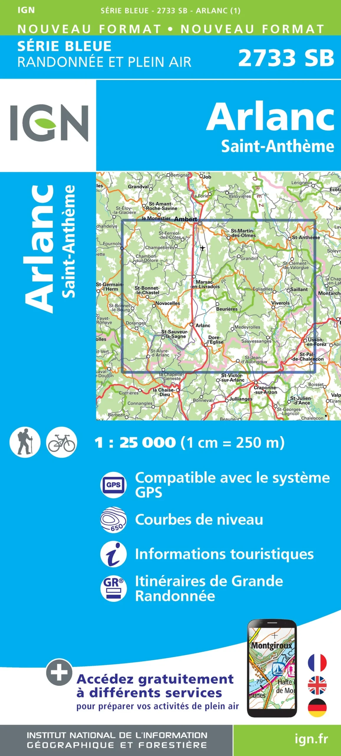 IGN Top 25 - Serie Bleu - Arlanc / St-Anthème 2733