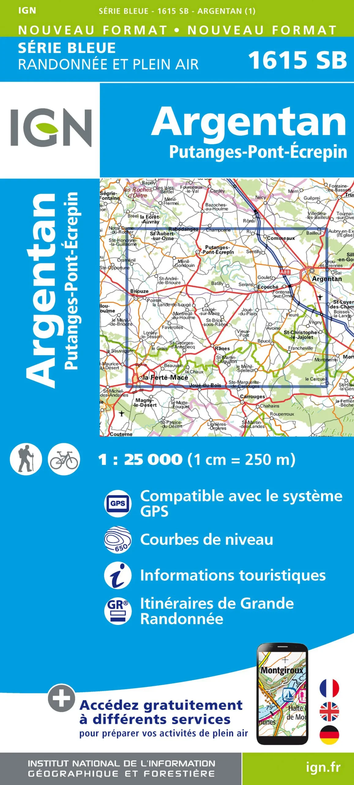 IGN Top 25 - Serie Bleu - Argentan / Putanges-Pont-Ecrepin 1615 - Image 2