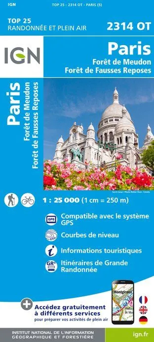 IGN Top 25 - Paris / Forêts de Meudon et de Fausses Reposes