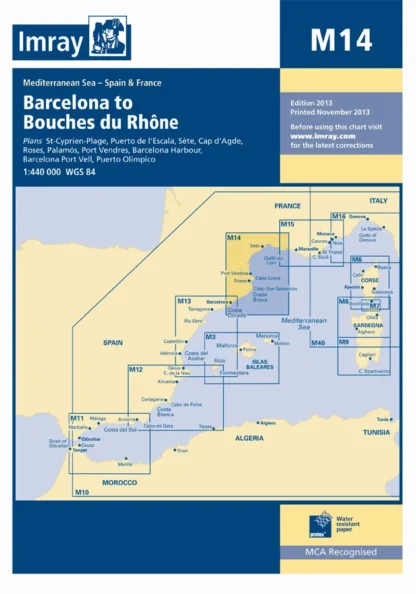 Imray M Chart - Costa Brava & Golfe Du Lion, Barcelona (M14)