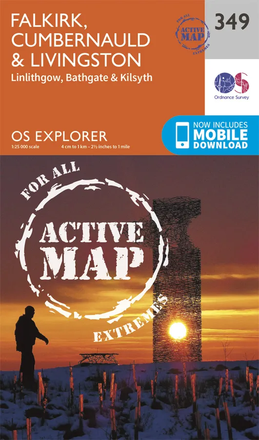 OS Explorer Active - 349 - Falkirk, Cumbernauld & Livingston