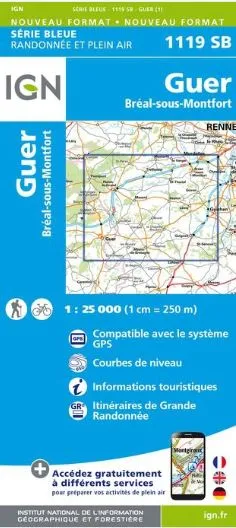IGN Top 25 - Serie Bleu - Guer / Bréal-sous-Montfort 1119 - Image 2