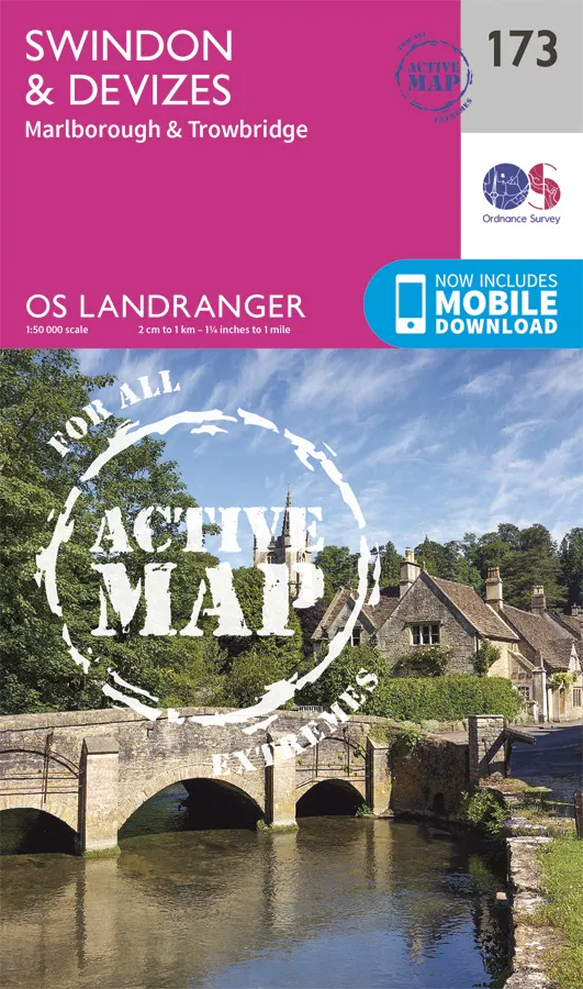 OS Landranger Active - 173 - Swindon & Devizes, Marlborough