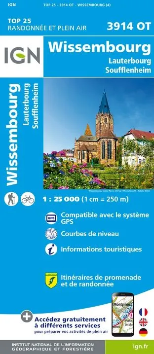 IGN Top 25 - Wissembourg / Lauterbourg / Soufflenheim