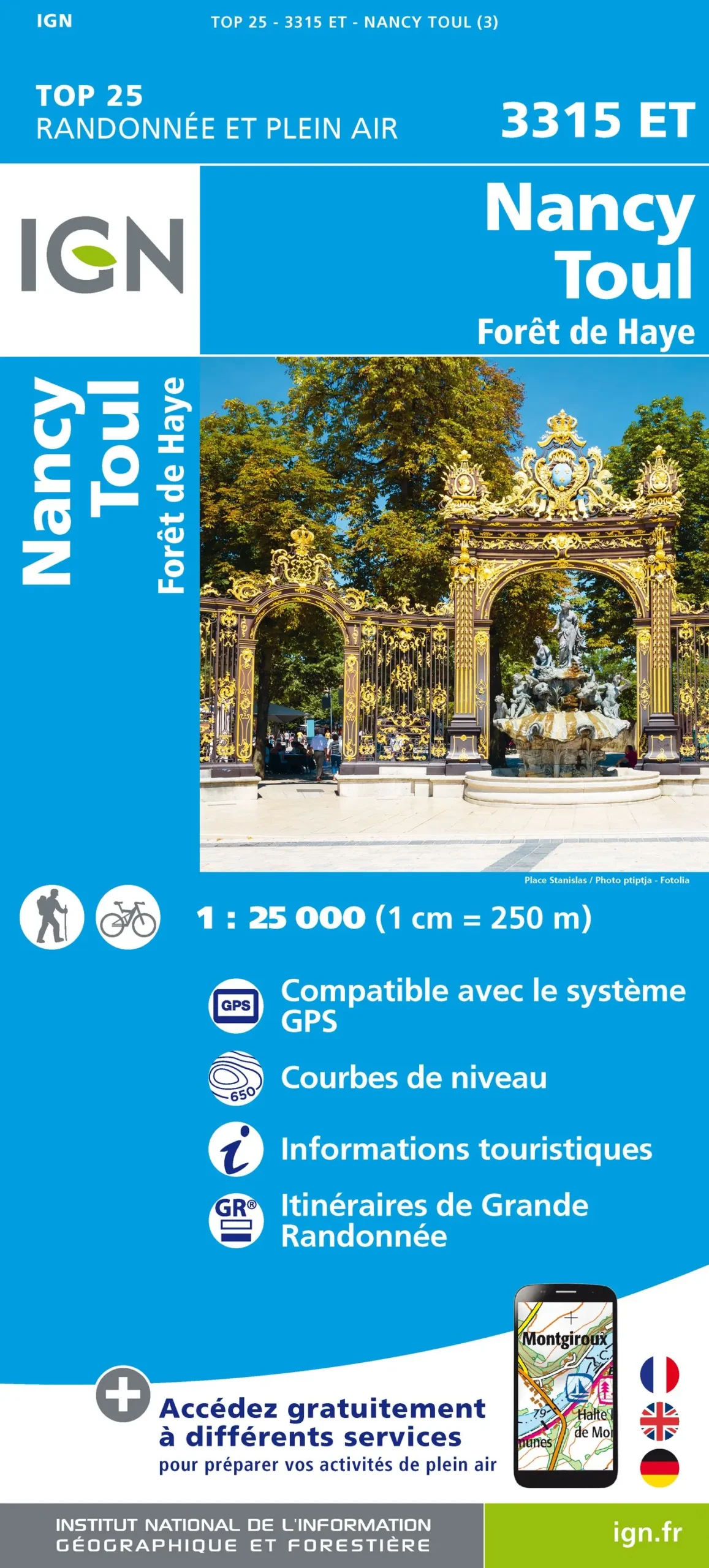 IGN Top 25 - Nancy / Toul / Forêt de Haye