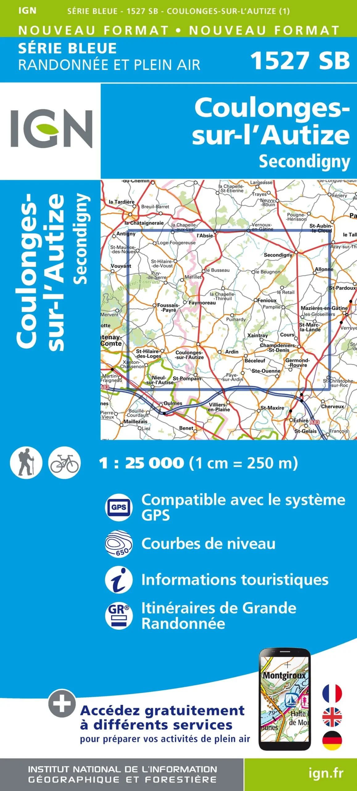 IGN Top 25 - Serie Bleu - Coulonges-sur-l'Autize / Secondigny 1527