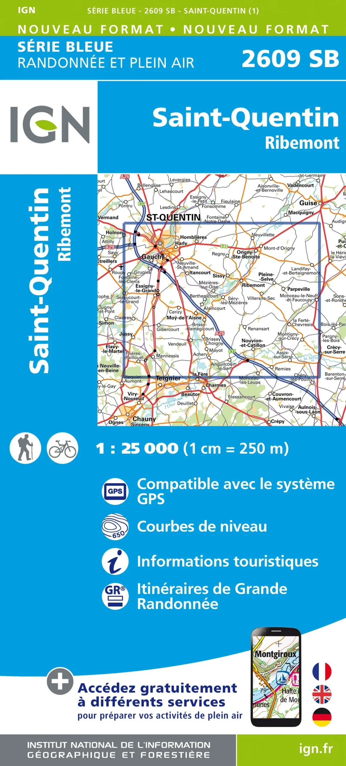 IGN Top 25 - Serie Bleu - St-Quentin / Ribemont 2609