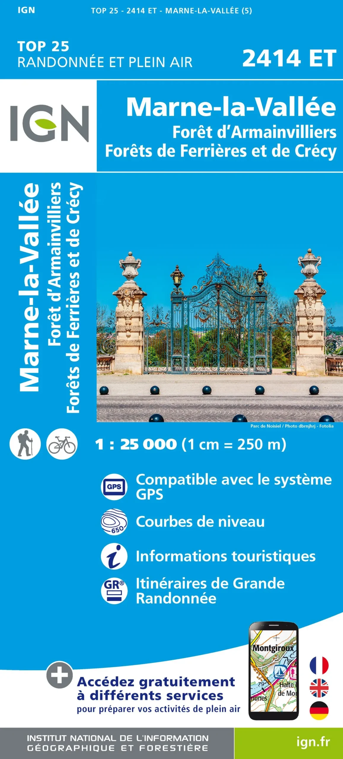 IGN Top 25 - Marne-la-Vallée / Forêts Armainvilliers-Ferrières-Crécy - Image 2