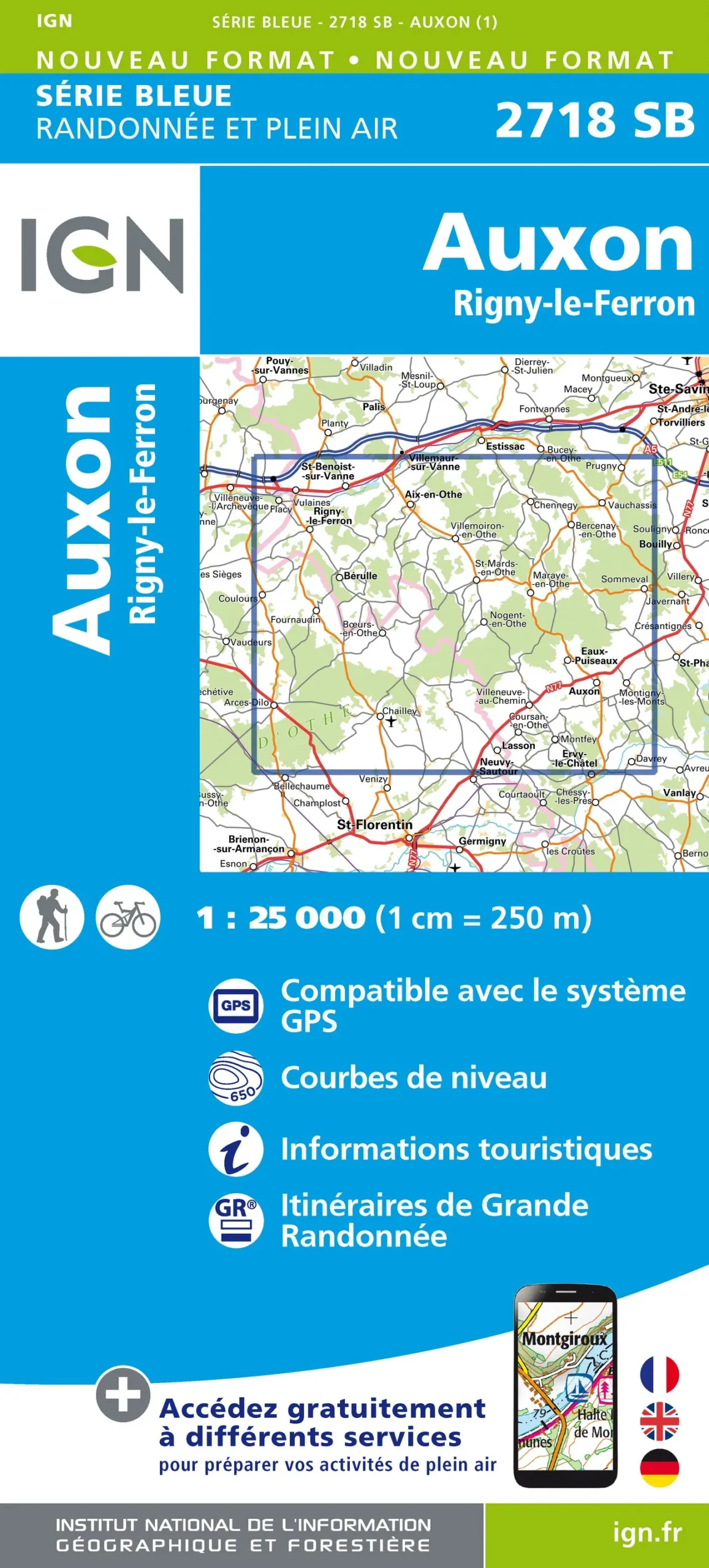 IGN Top 25 - Serie Bleu - Auxon / Rigny-le-Ferron 2718