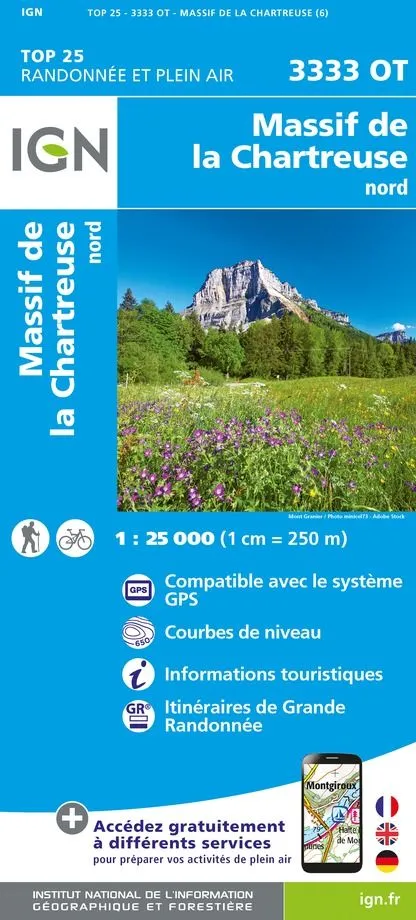 IGN Top 25 - Massif de la Chartreuse Nord