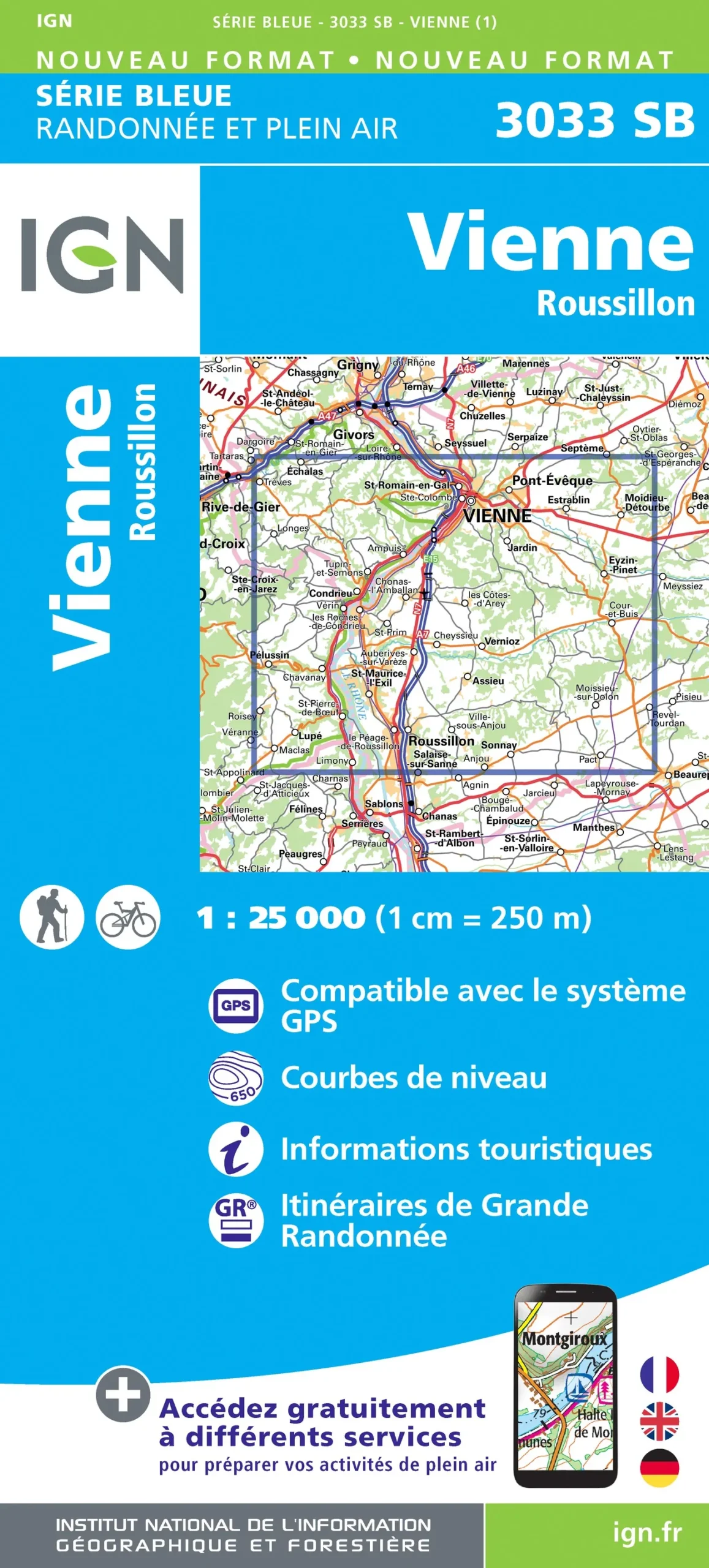 IGN Top 25 - Serie Bleu - Vienne / Roussillon 3033 - Image 2