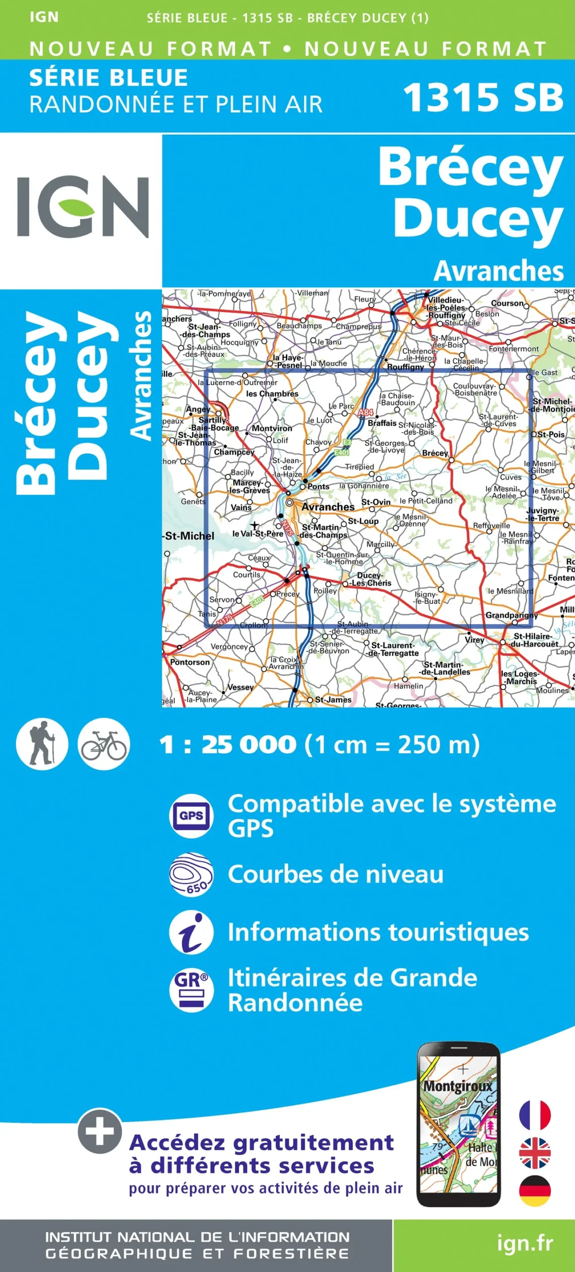 IGN Top 25 - Serie Bleu - Brécey / Ducey / Avranches 1315