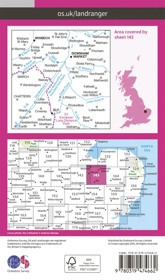 OS Landranger Active - 143 - Ely & Wisbech, Downham Market - Image 2