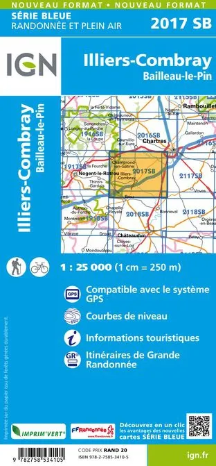 IGN Top 25 - Serie Bleu - Illiers-Combray / Bailleau-le-Pin 2017 - Image 2