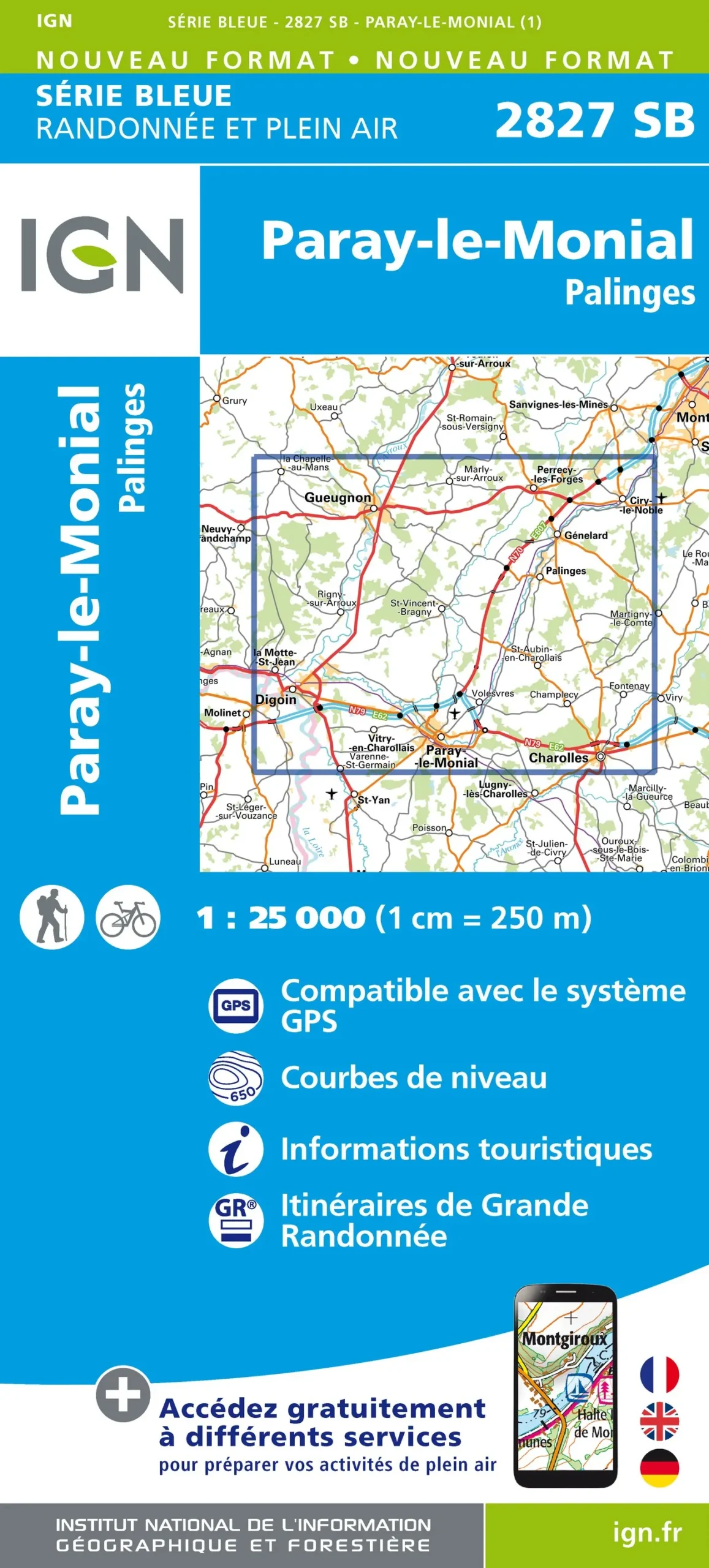IGN Top 25 - Serie Bleu - Paray-le-Monial / Palinges 2827 - Image 2