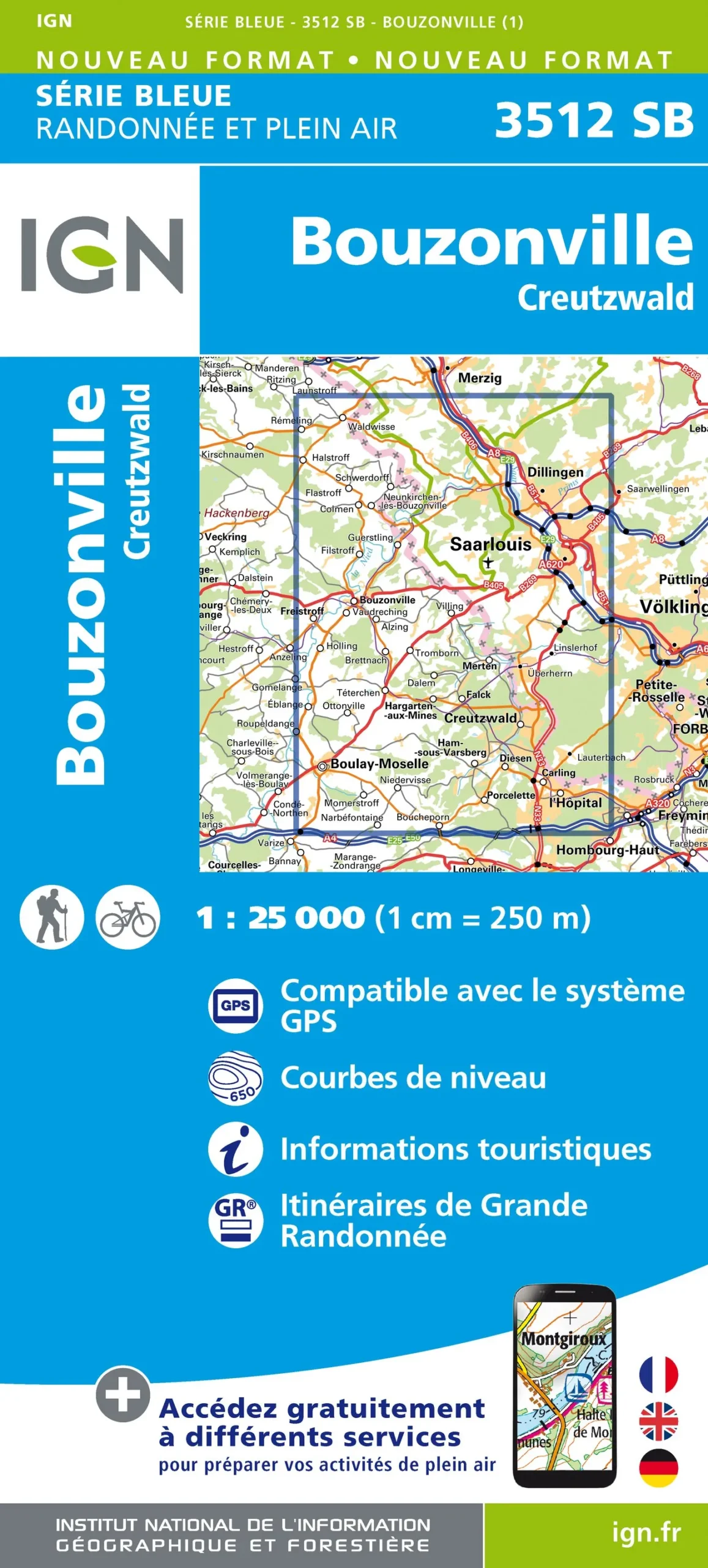IGN Top 25 - Serie Bleu - Bouzonville / Creutzwald 3512