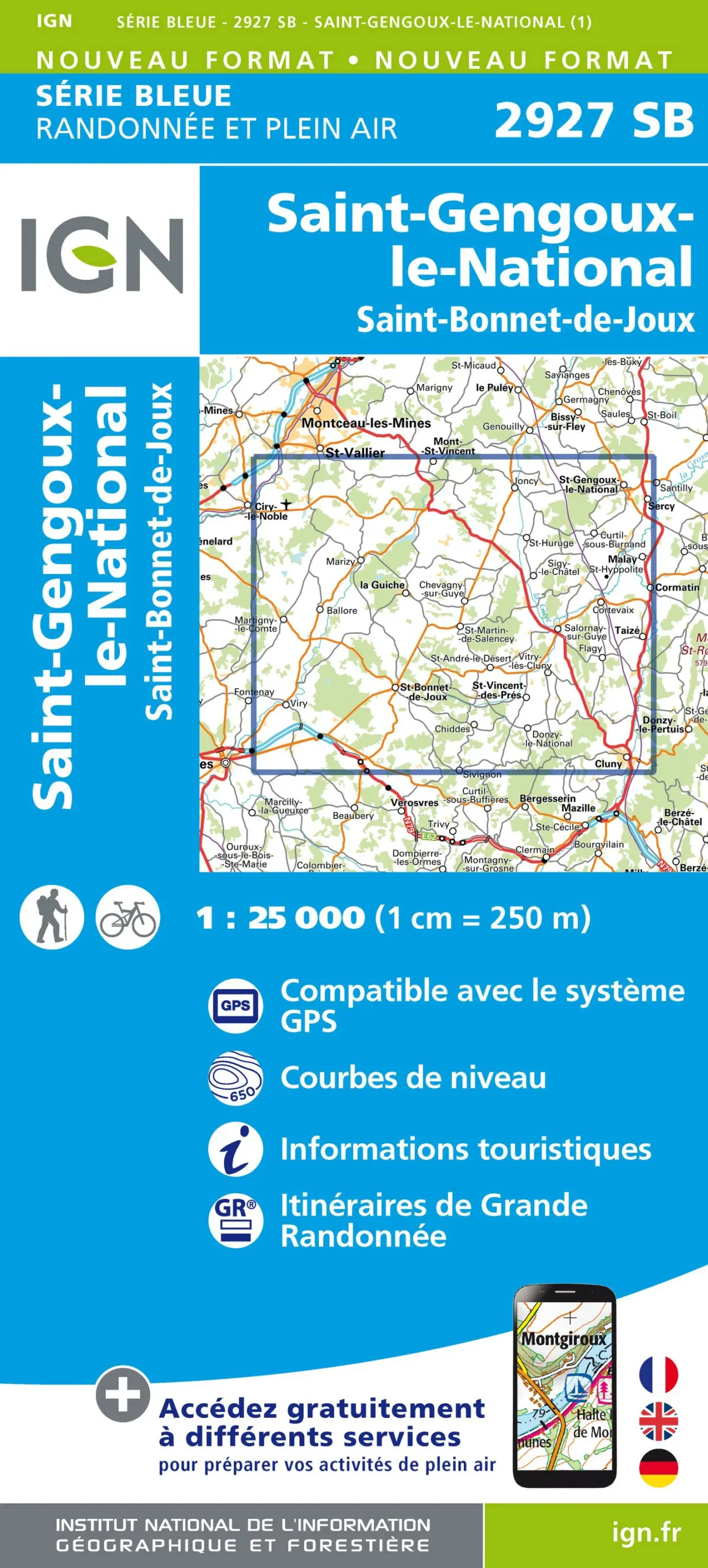 IGN Top 25 - Serie Bleu - St-Gengoux-le-National / St-Bonnet-de-Joux 2927