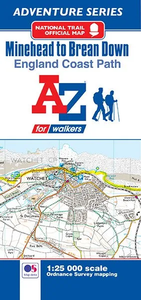 A-Z Adventure Map - England Coast Path Minehead To Brean Down