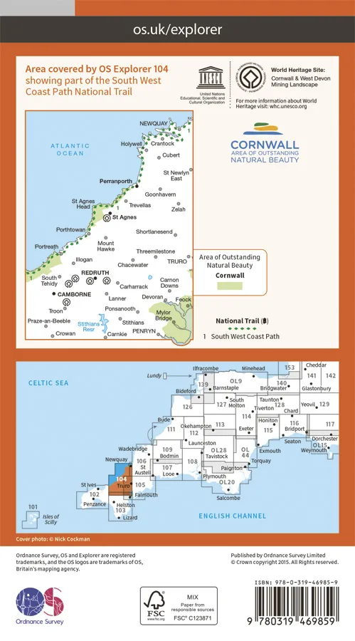 OS Explorer Active - 104 - Redruth & St Agnes - Image 2