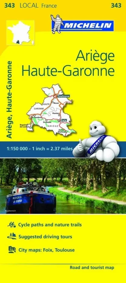 Michelin Local Map - 343-Ariege, Haute-Garonne