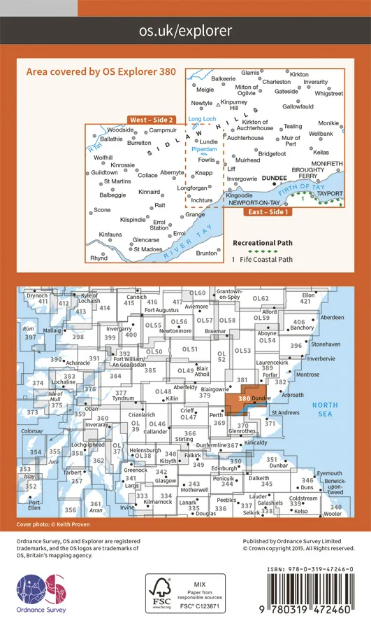 OS Explorer Active - 380 - Dundee & Sidlaw Hills - Image 2