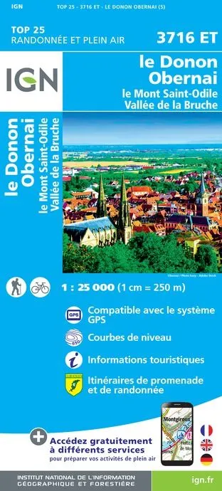 IGN Top 25 - Le Donon / Obernai / Mont-Saint-Odile / Vallée Bruche