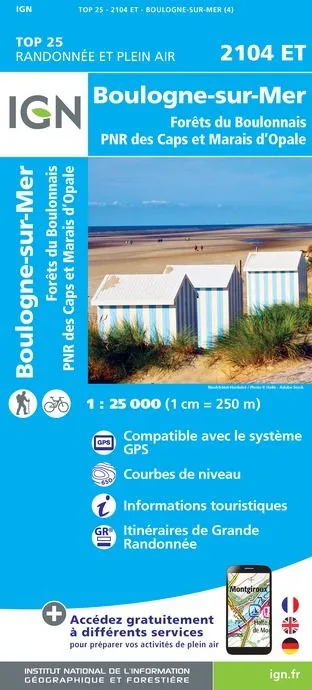 IGN Top 25 - Boulogne-sur-Mer / Forêts du Boulonnais PNR - Image 2