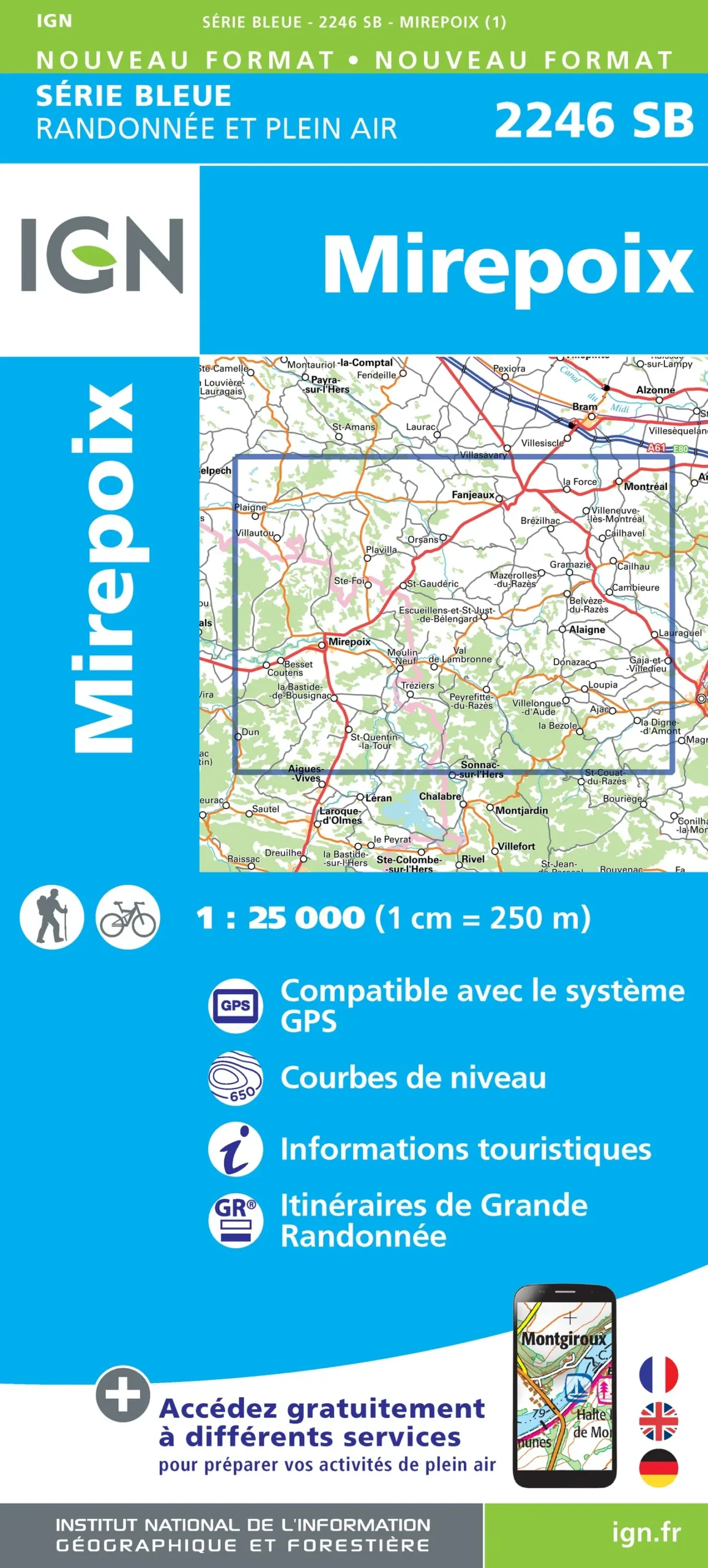IGN Top 25 - Serie Bleu - Mirepoix 2246