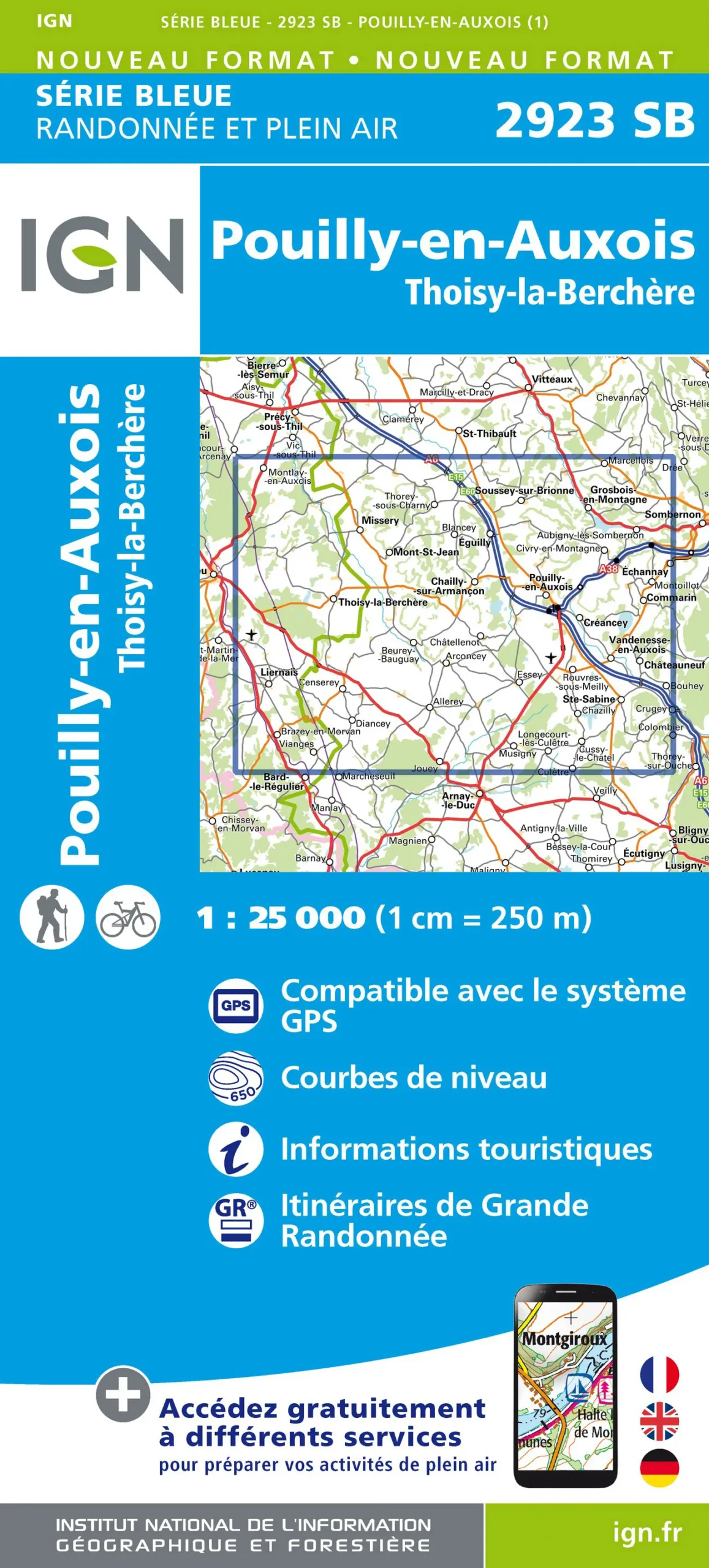 IGN Top 25 - Serie Bleu - Pouilly-en-Auxois / Thoisy-la-Berchère 2923