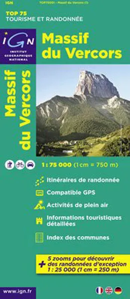 IGN Top 75 - Massif du Vercors