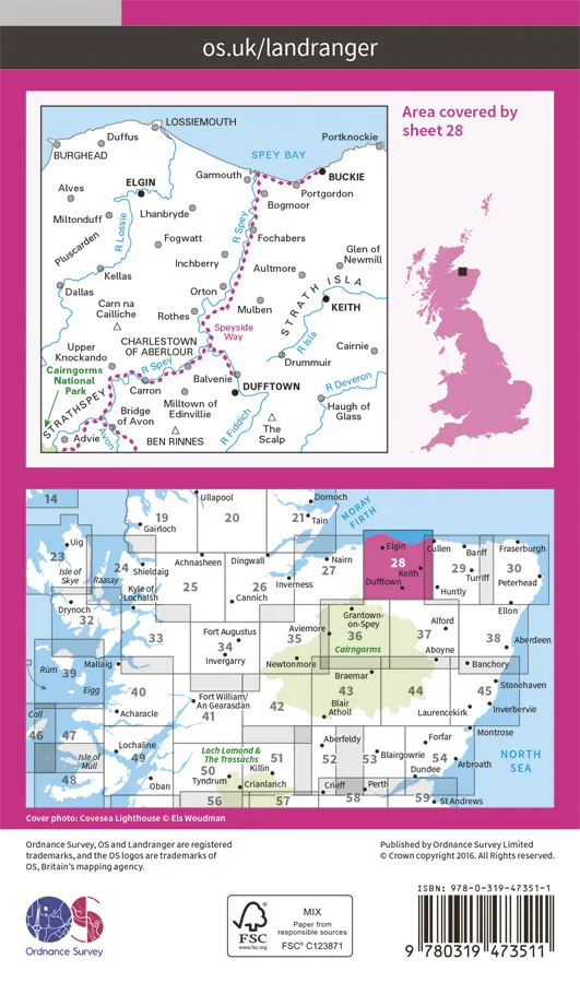 OS Landranger Active - 28 - Elgin, Dufftown, Buckie & Keith - Image 2