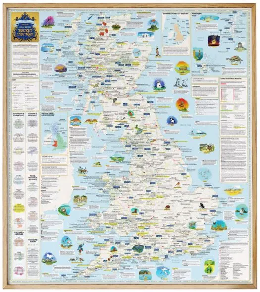 ST&G's Solid Gold Great British Bucket List Map - Image 2