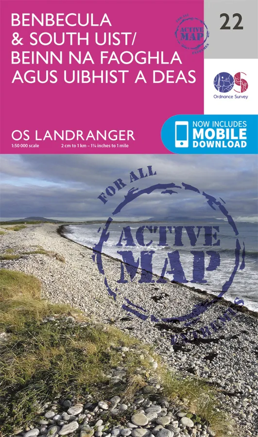 OS Landranger Active - 22 - Benbecula & South Uist