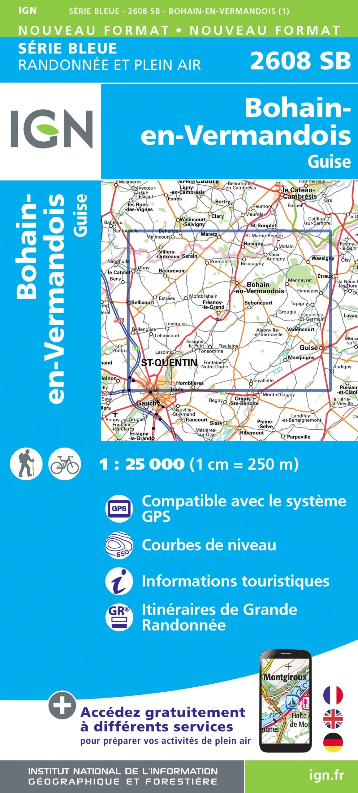 IGN Top 25 - Serie Bleu - Bohain-en-Vermandois / Guise 2608
