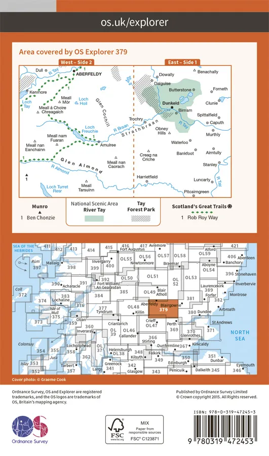 OS Explorer Active - 379 - Dunkeld, Aberfeldy & Glen Almond - Image 2