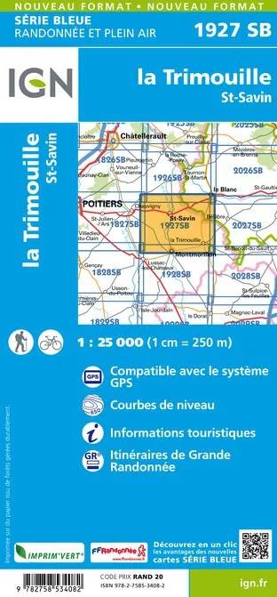 IGN Top 25 - Serie Bleu - La Trimouille / St-Savin 1927 - Image 2