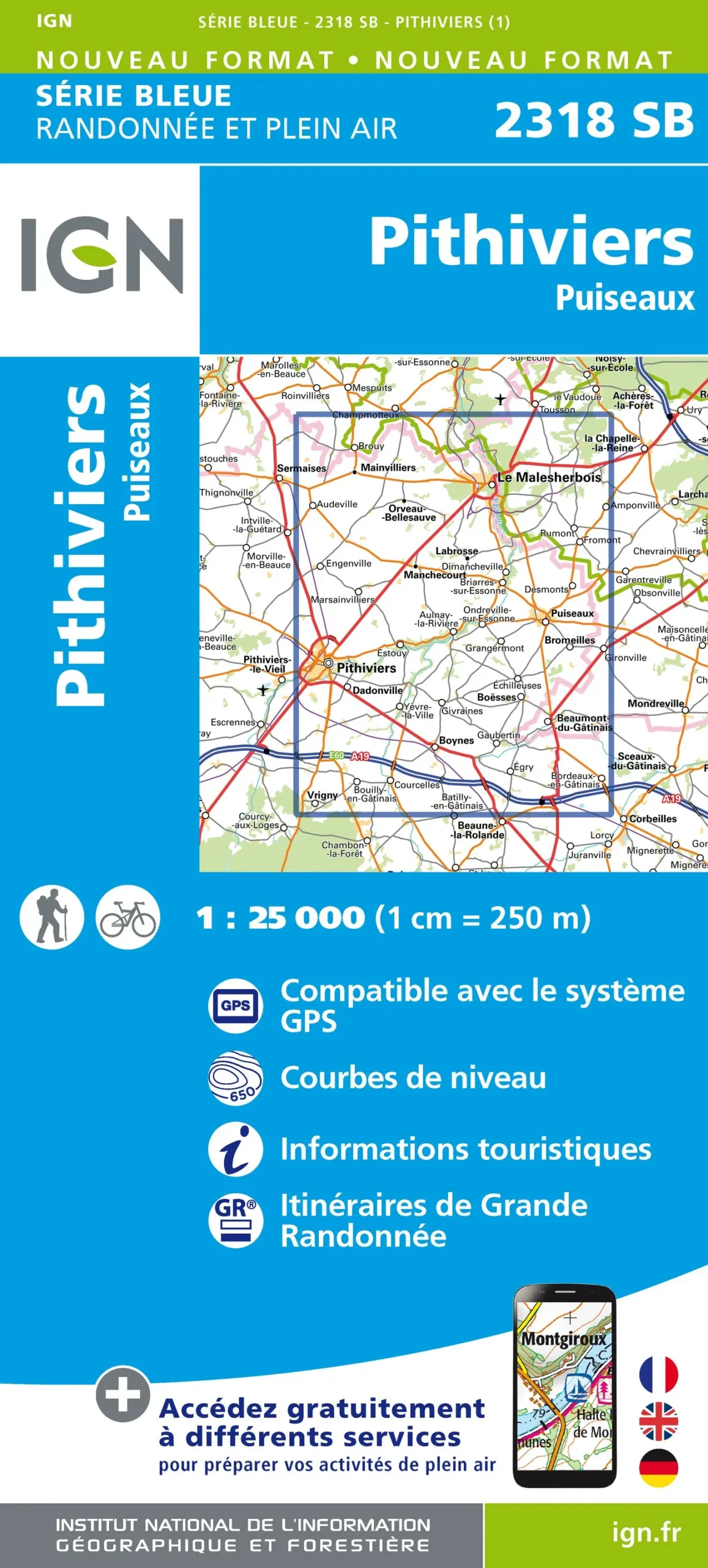 IGN Top 25 - Serie Bleu - Pithiviers / Puiseaux 2318