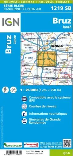 IGN Top 25 - Serie Bleu - Bruz / Janzé 1219 - Image 2