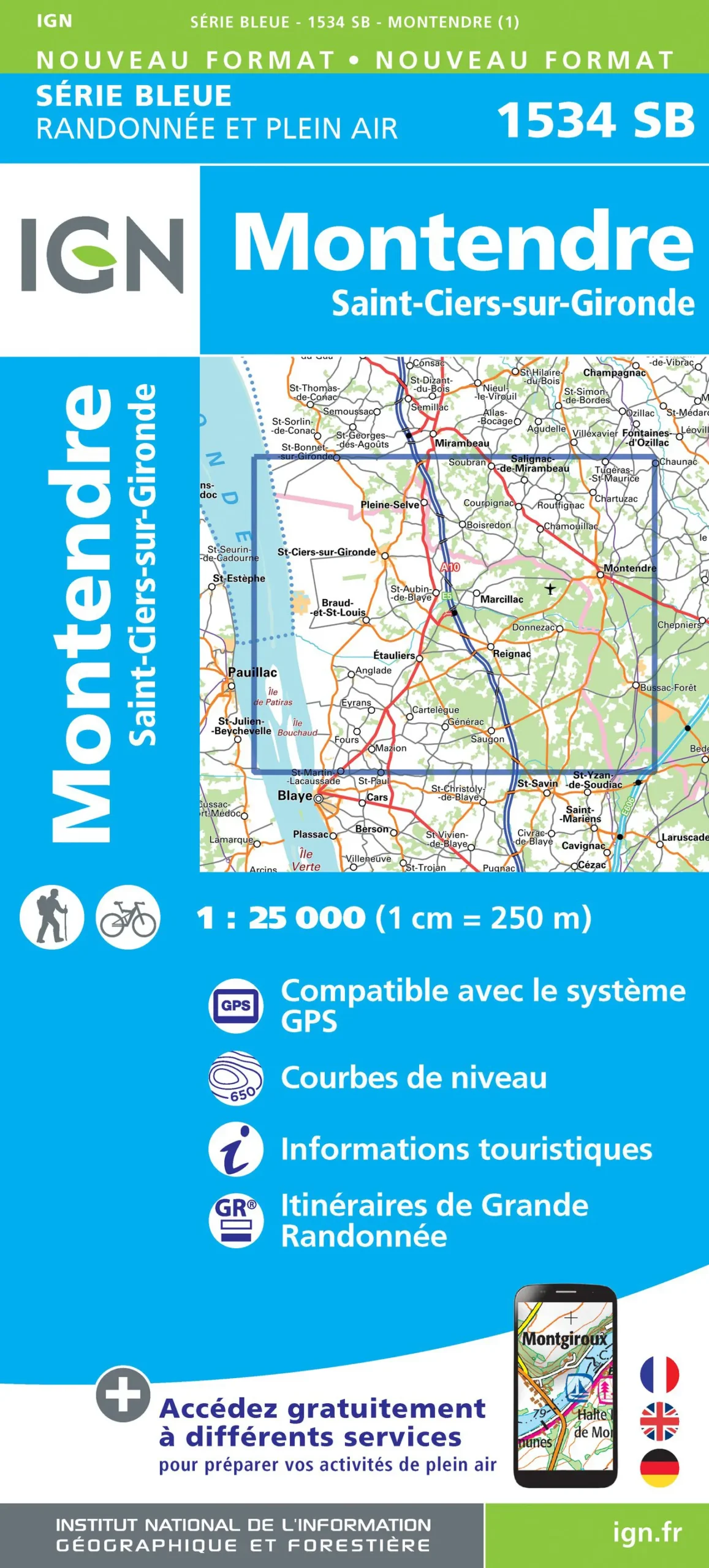 IGN Top 25 - Serie Bleu - Montendre / St-Ciers-sur-Gironde 1534