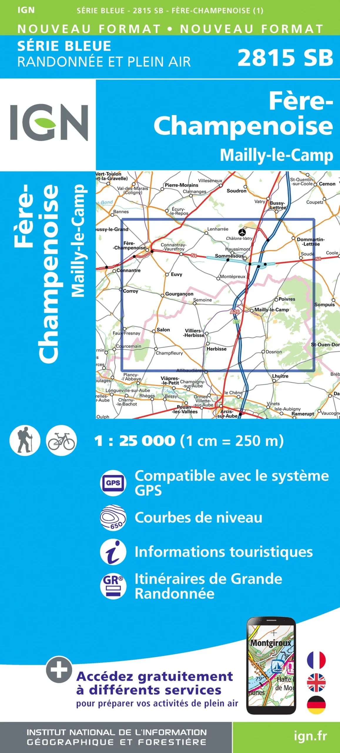 IGN Top 25 - Serie Bleu - Fère-Champenoise / Mailly-le-Camp 2815