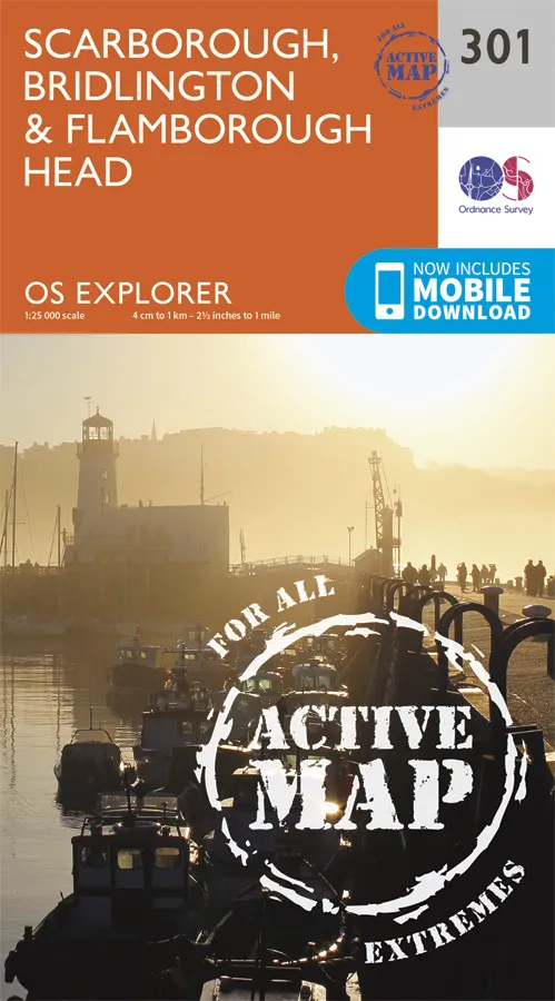 OS Explorer Active - 301 - Scarborough, Bridlington & Flamborough Head