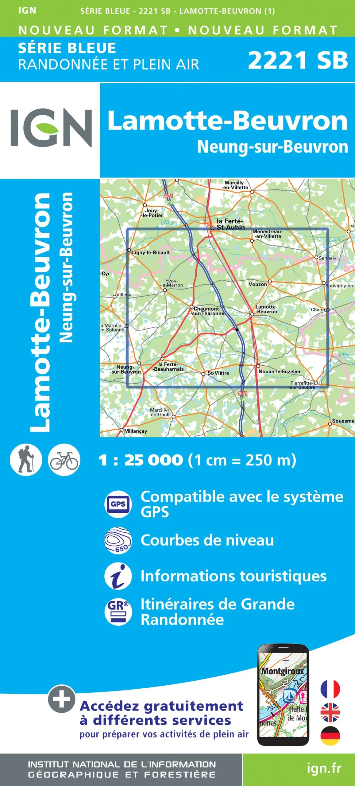 IGN Top 25 - Serie Bleu - Lamotte-Beuvron / Neung-sur-Beuvron 2221