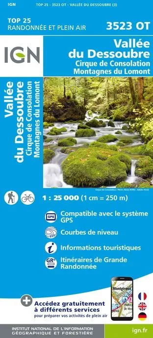 IGN Top 25 - Vallée du Dessoubre / Cirque de Consolation / Lomont