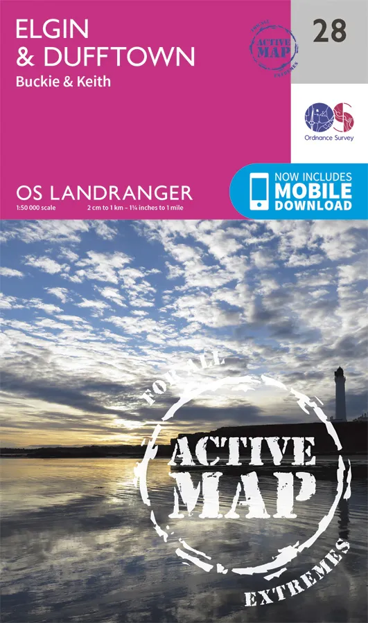 OS Landranger Active - 28 - Elgin, Dufftown, Buckie & Keith