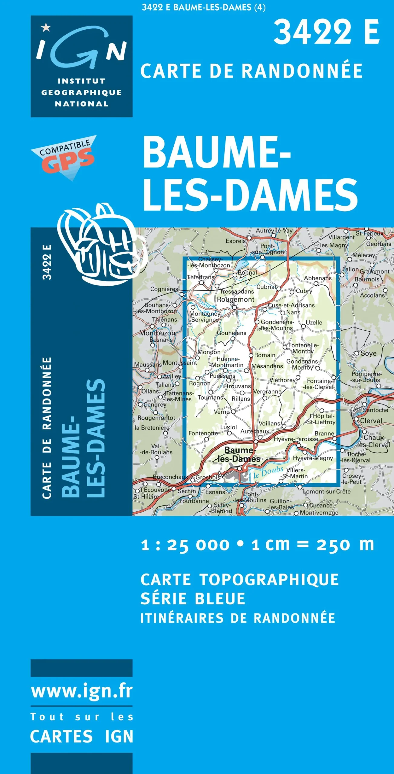IGN Top 25 - Serie Bleu - Baume-les-Dames 3422