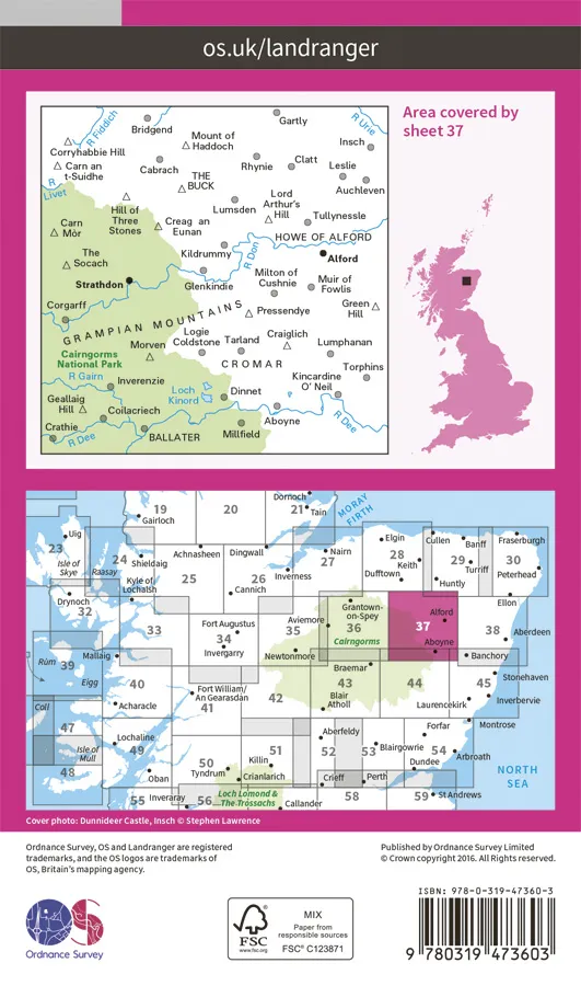 OS Landranger Active - 37 - Strathdon & Alford - Image 2