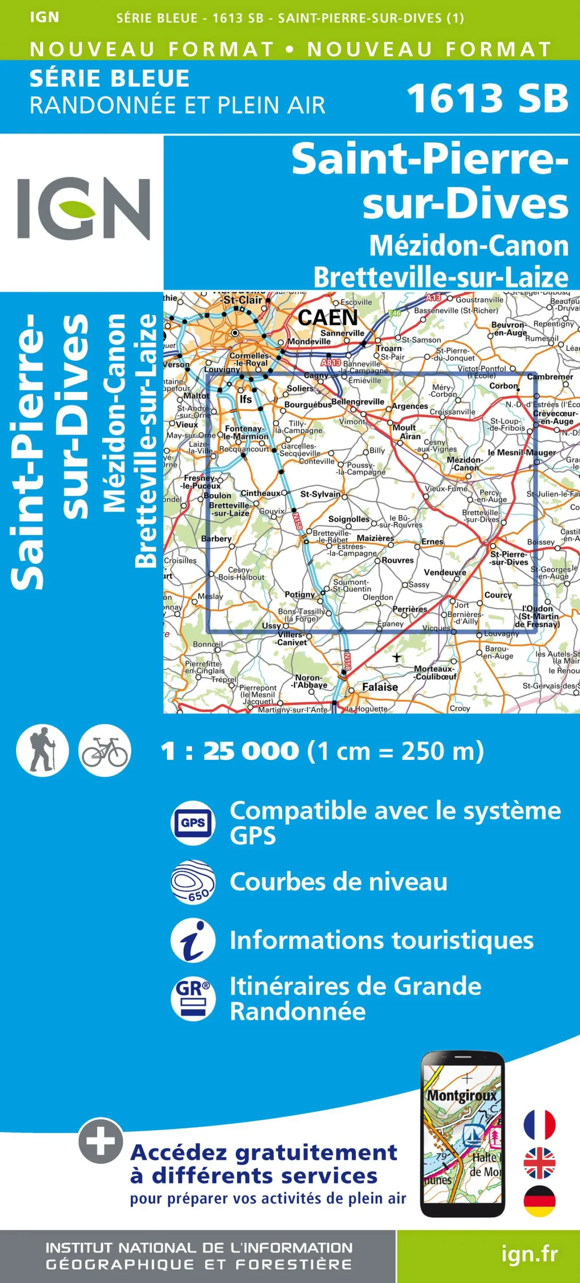 IGN Top 25 - Serie Bleu - St-Pierre-Dives / Mézidon / Bretteville-sur-Laize 1613