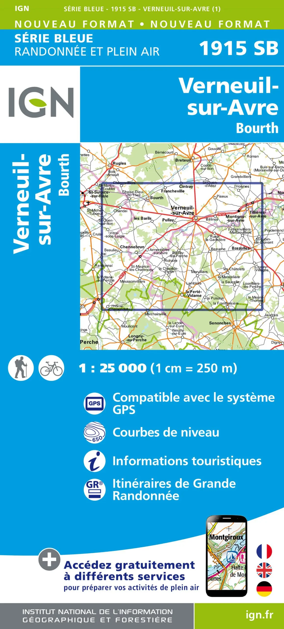 IGN Top 25 - Serie Bleu - Verneuil-sur-Avre / Bourth 1915
